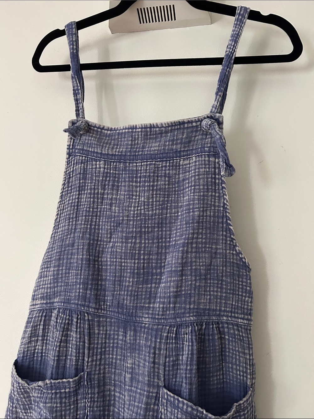 NWOT Zenana Washed Blue Muslin Romper Women's size M - Picture 3 of 5